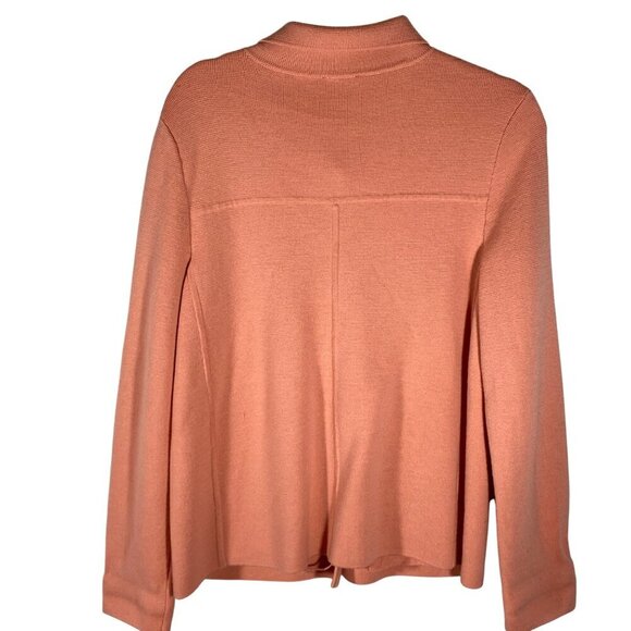 Talbots Merino Wool Button-Down Cardigan Jacket In Peach Size L - Picture 2 of 8